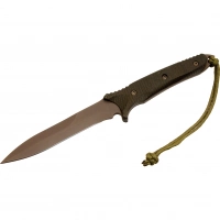 Нож с фиксированным клинком Spartan Blades Breed Fighter Dark Earth, сталь CPM-S35VN, рукоять черная микарта купить в Нижневартовске