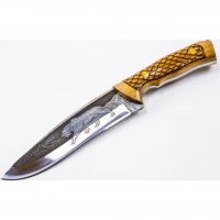 Нож Сафари-2, Кизляр СТО, сталь 65х13, резной купить в Нижневартовске